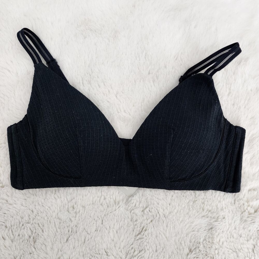 NWT Neiwai Pure Comfort Premium Triangle Wireless Bra Black Medium 34B